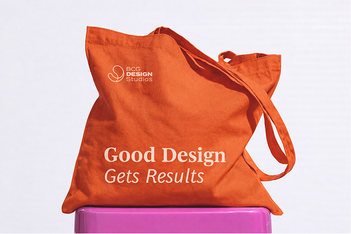 Orange tote bag