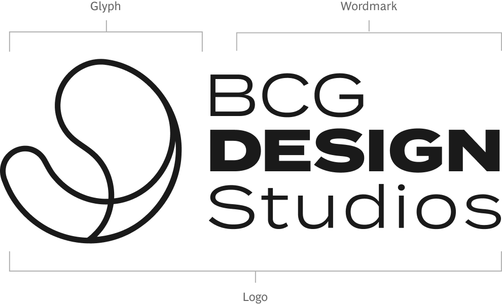 BCG Design Studios primary logo — glyph and wordmark