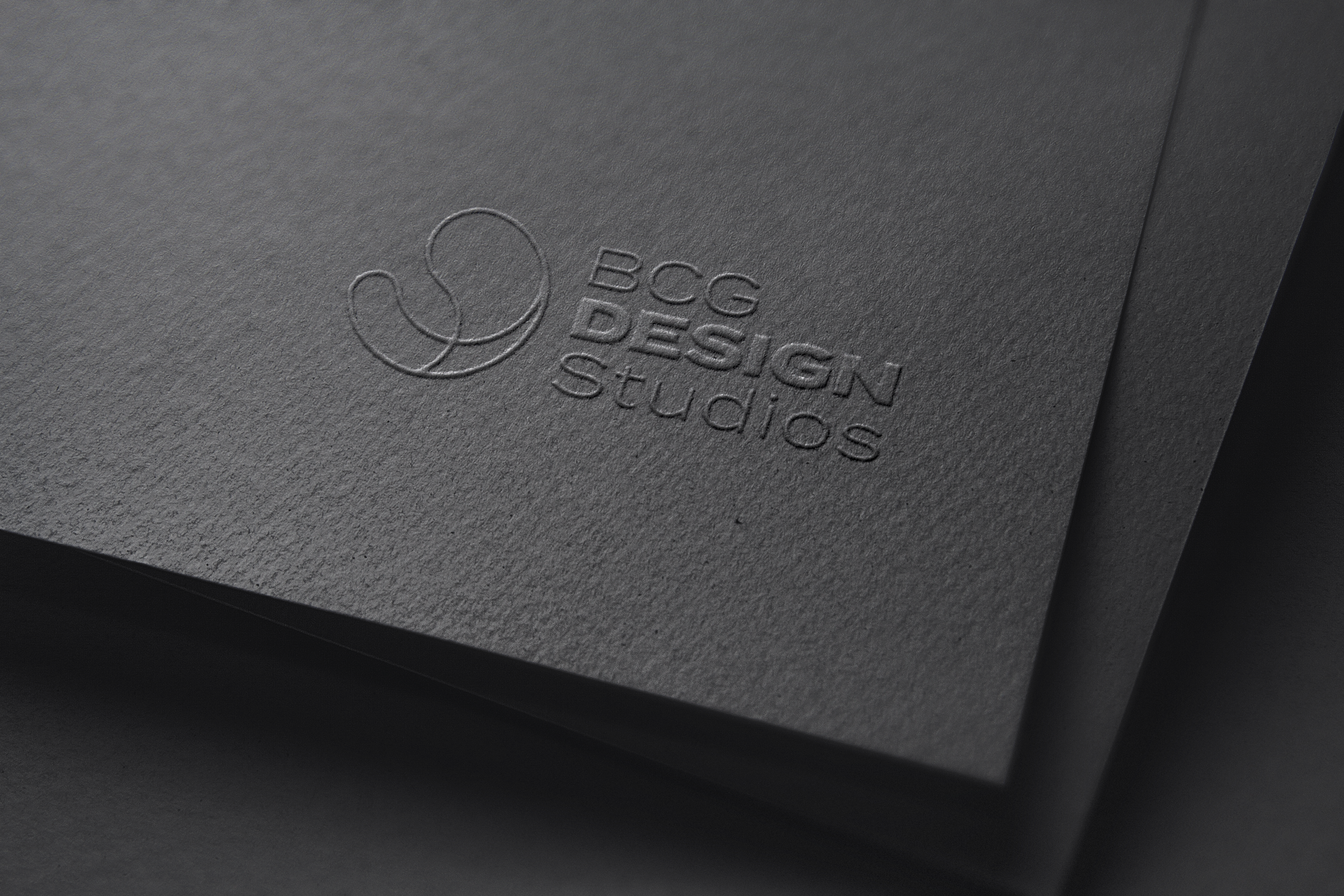 Logo on glossy black surface