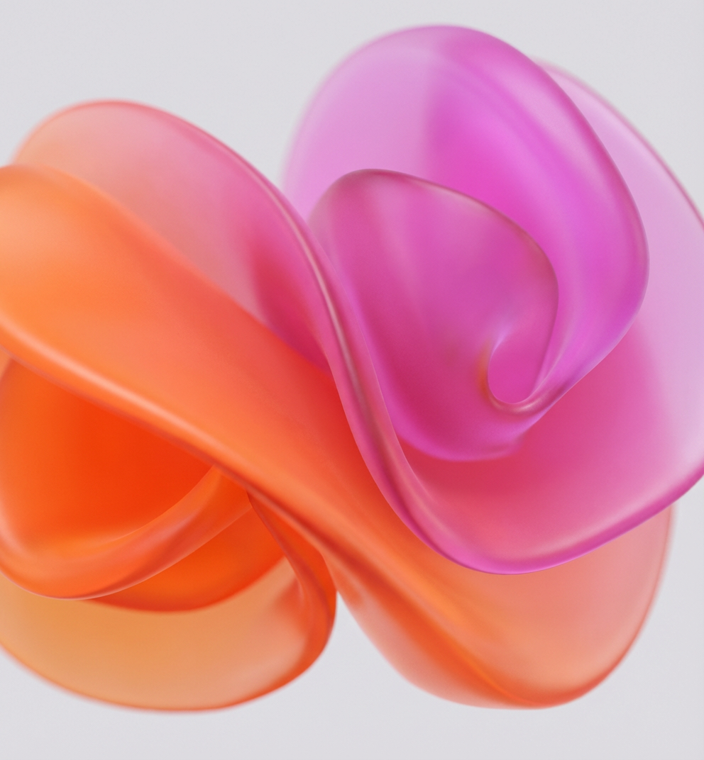Logo on orange gradient surface