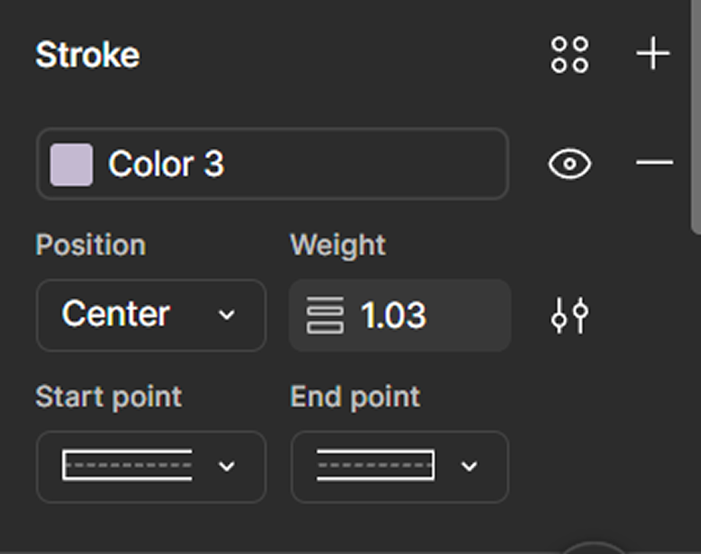 Visible grid stroke settings